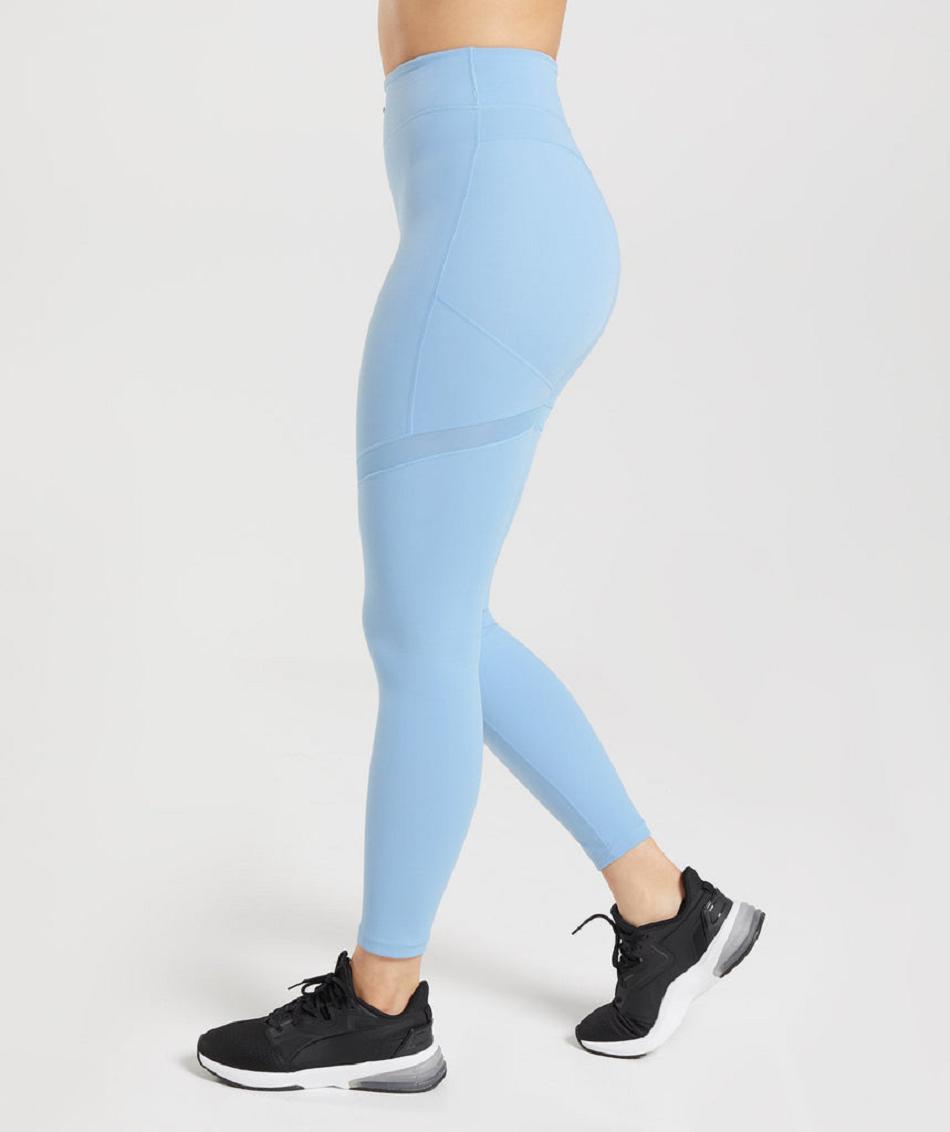 Leggins Gymshark Whitney Mesh Mujer Azules | CO 2920BEX